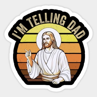 Retro I'm Telling Dad Sticker